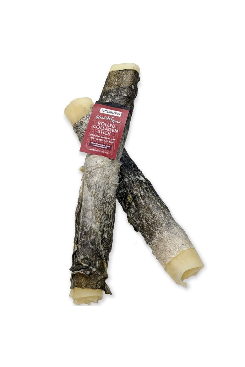 8 Inch Rolled Collagen Stick Beef and Cod Skin, 18 Pack Dog Treat, Alternate, color, Multicolored