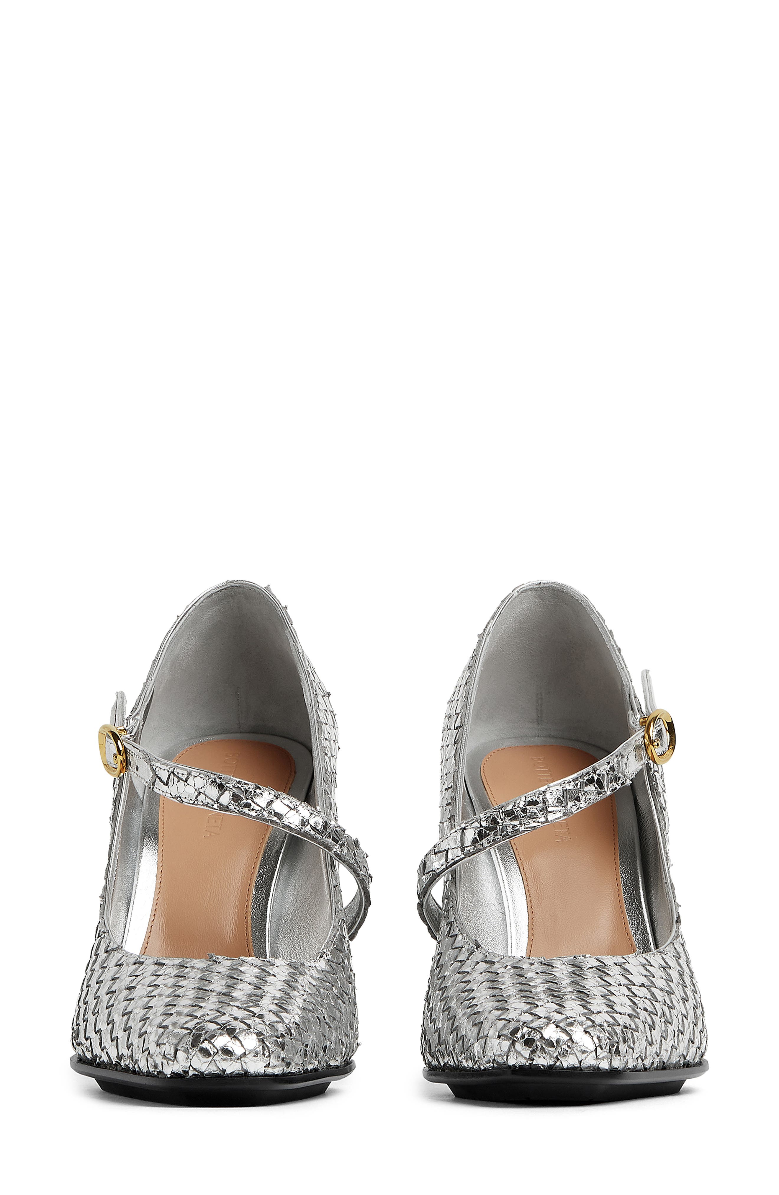 Bottega Veneta Step Intrecciato Mary Jane Pump, Alternate, color, 1414 Silver