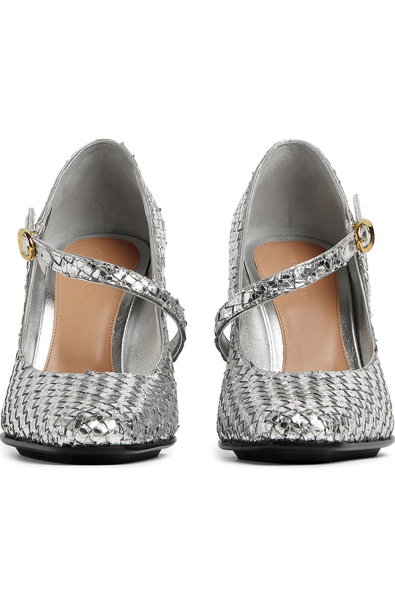 Bottega Veneta Step Intrecciato Mary Jane Pump, Alternate, color, 1414 Silver
