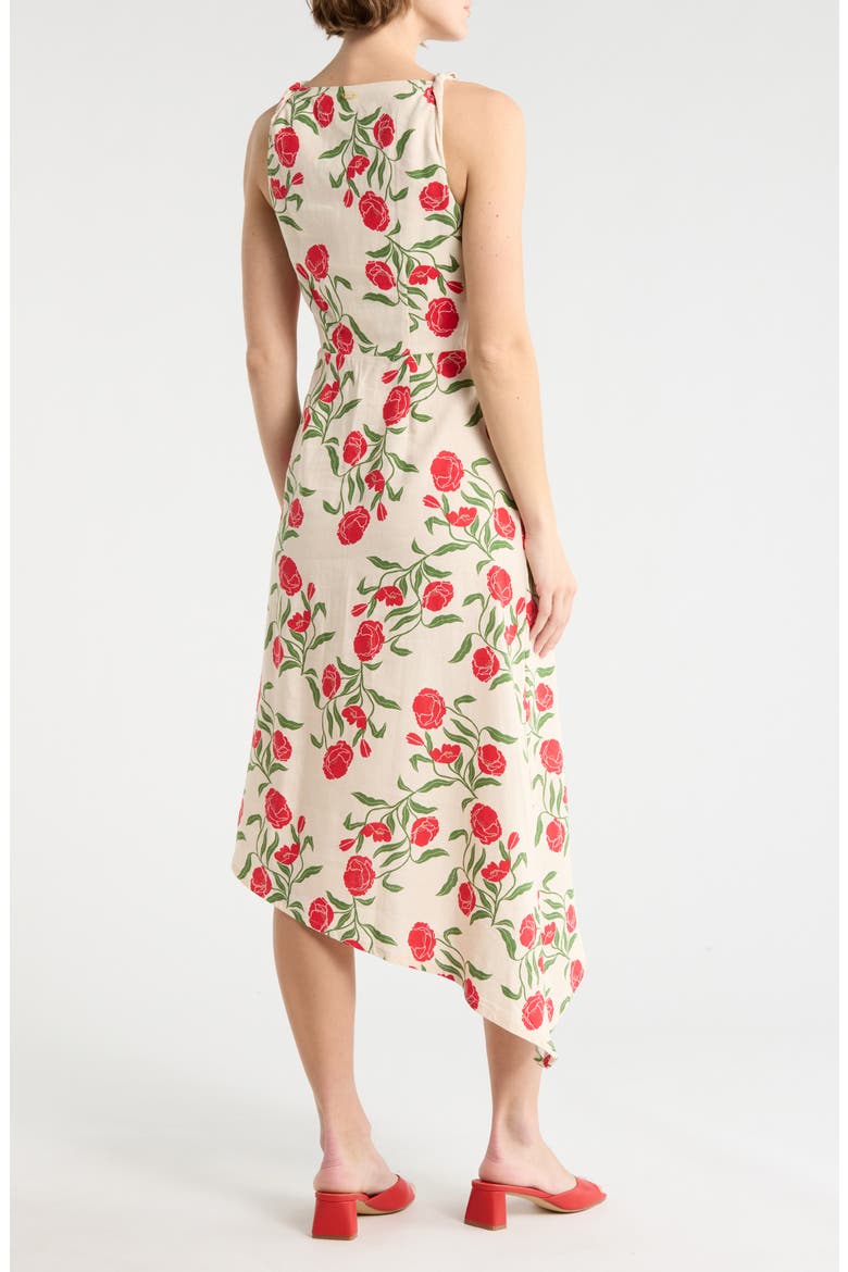 Floral Print Asymmetrical Dress, Alternate, color, WHITECAP GRAY ALLOVER FLORAL