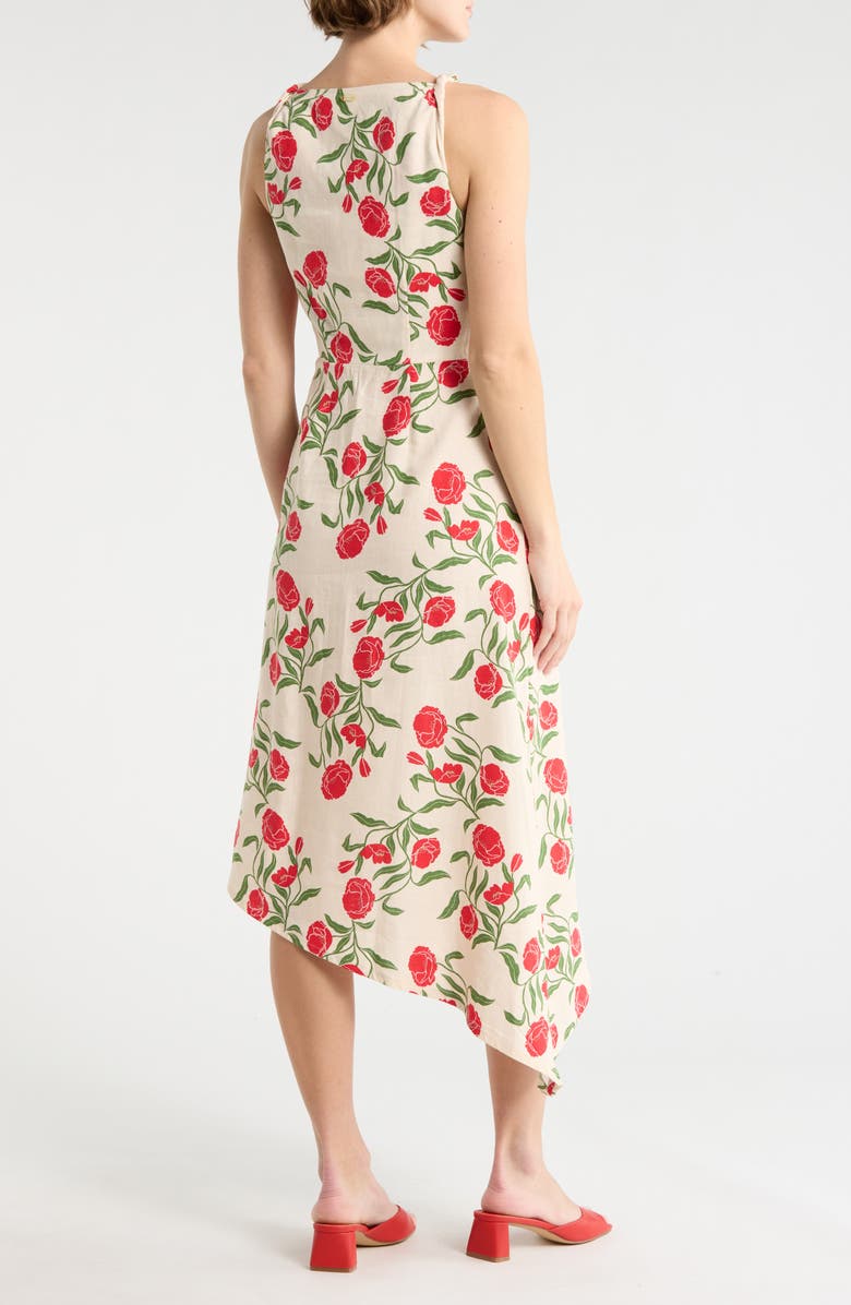 Scotch & Soda Floral Print Asymmetrical Dress, Alternate, color, Whitecap Gray Allover Floral