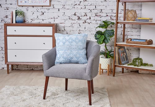 Carol & Frank Trinity Throw Pillow In Blue