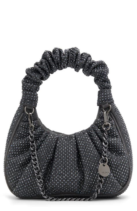 Ivalia Rhinestone Denim Shoulder Bag