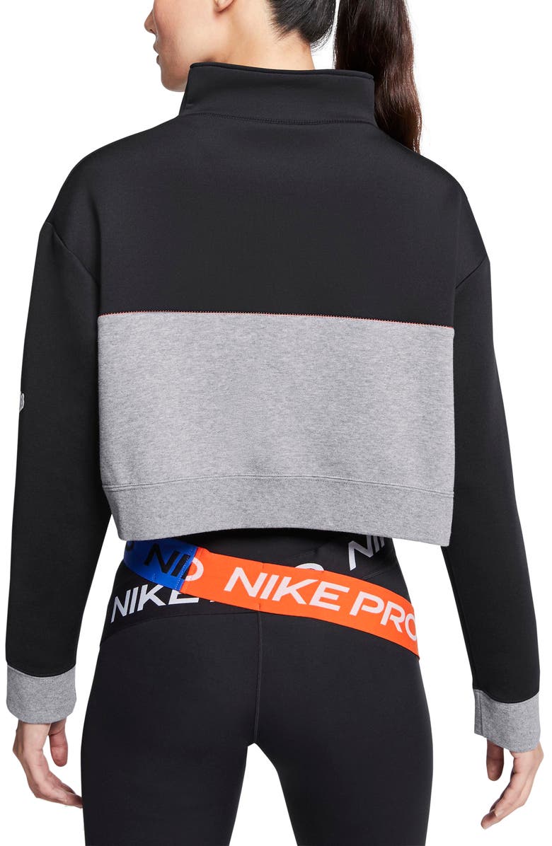 Nike Pro Dri-FIT Get Fit Crop Fleece Half Zip Pullover, Alternate, color, 