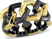 DELMAR Men's Two-Tone Hexagon Link Eternity Ring