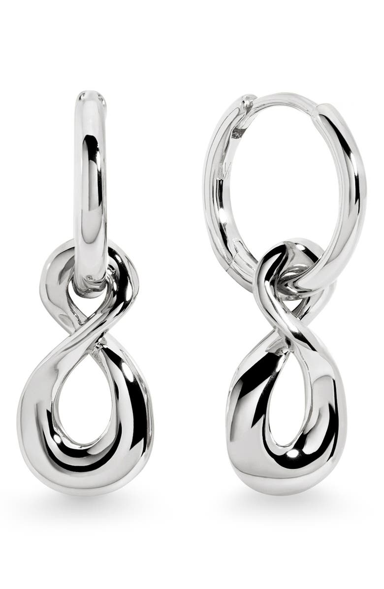 Monica Vinader Infinity Huggie Hoop Earrings, Main, color, 