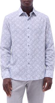 Bugatchi Julian Floral Cotton Button-Up Shirt