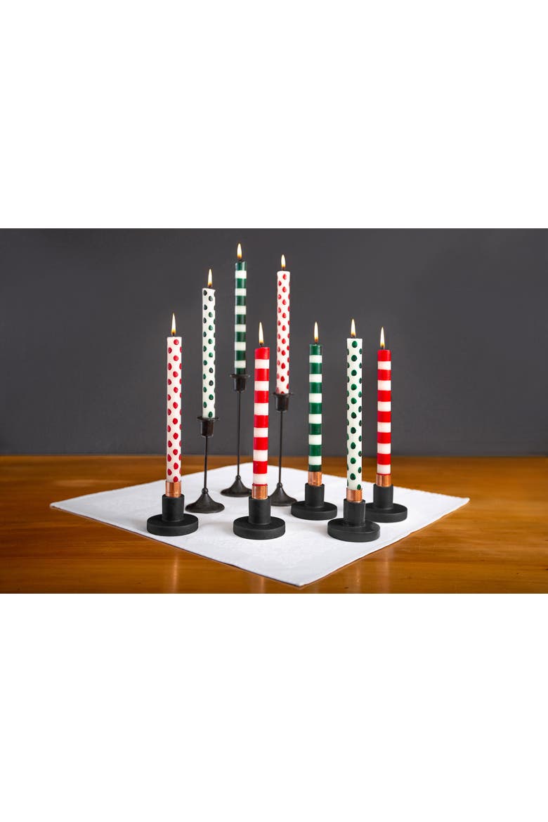 Green Dots & Stripes Tapers - Gift Box of 4, Alternate, color, Green Dots