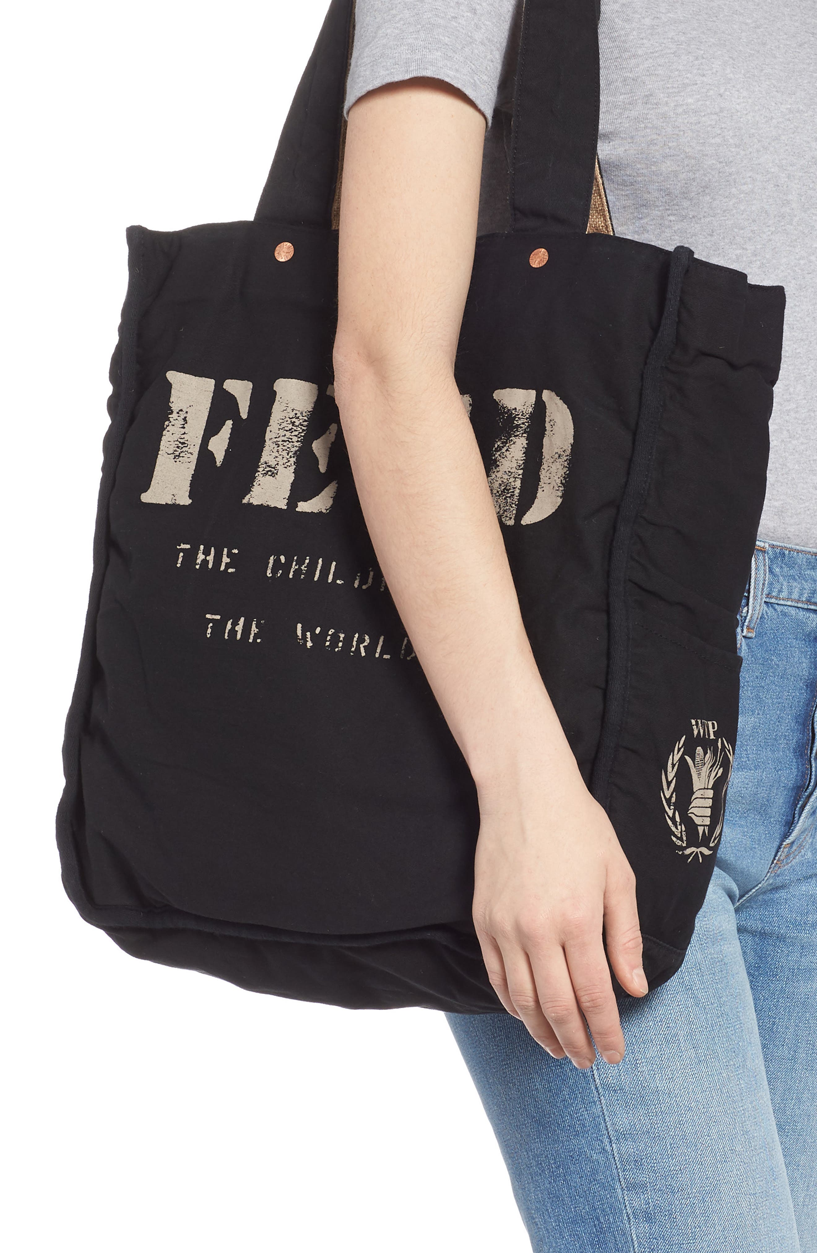 FEED 1 Bag Burlap Tote, Alternate, color, 