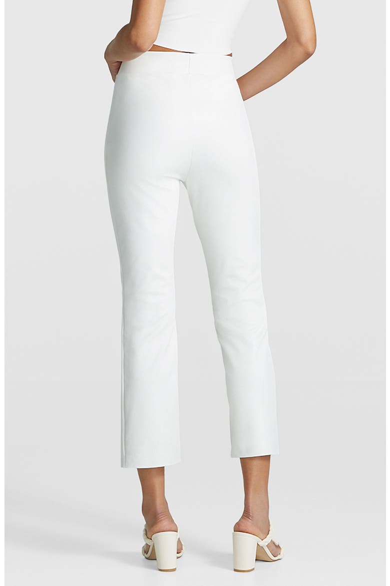 Split Front Ankle Faux Leather Pants, Alternate, color, WHITE