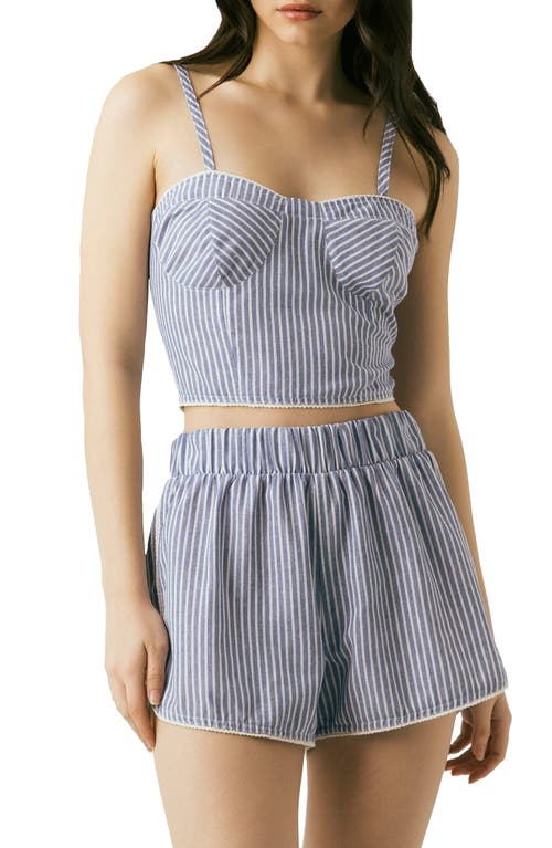 Blanknyc Stripe Bustier Top In Blue