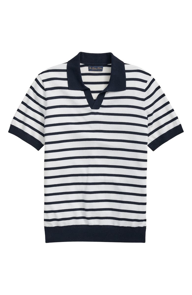 Brooks Brothers Stripe Short Sleeve Cotton Polo Sweater, Main, color,
