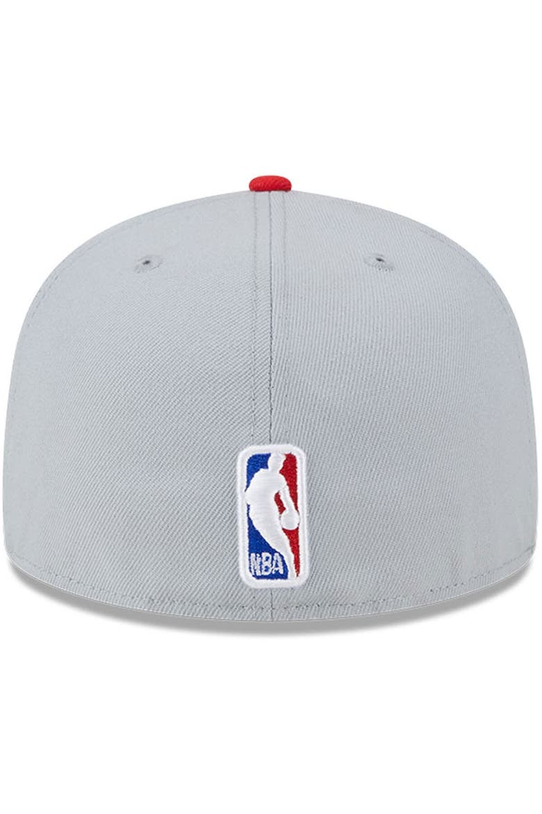 Men's New Era Gray/Red Toronto Raptors Tip-Off Two-Tone 59FIFTY Fitted Hat, Alternate, color, Gray