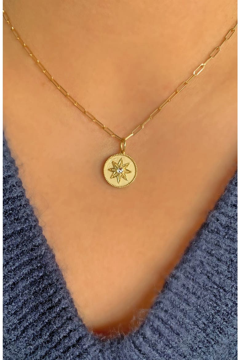 Etoile Diamond Coin Pendant, Alternate, color, YELLOW