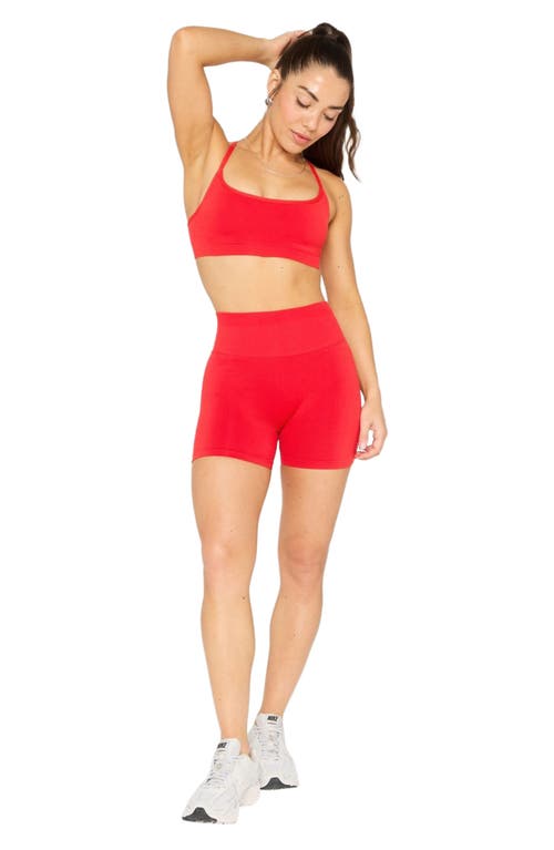 Fabletics Seamless Scrunch 4'' Short In Red