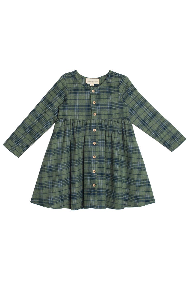 Mabel + Honey Cozy Creatures Dress, Main, color, Green