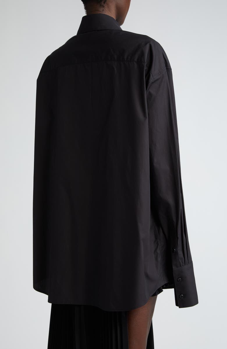 Peter Do Contrast Stripe Cotton Button-Up Shirt, Alternate, color,