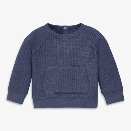 Primary Baby Heathered Waffle Pocket Tee In Blue