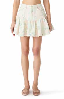 Allessandria Ruffle Denim Miniskirt