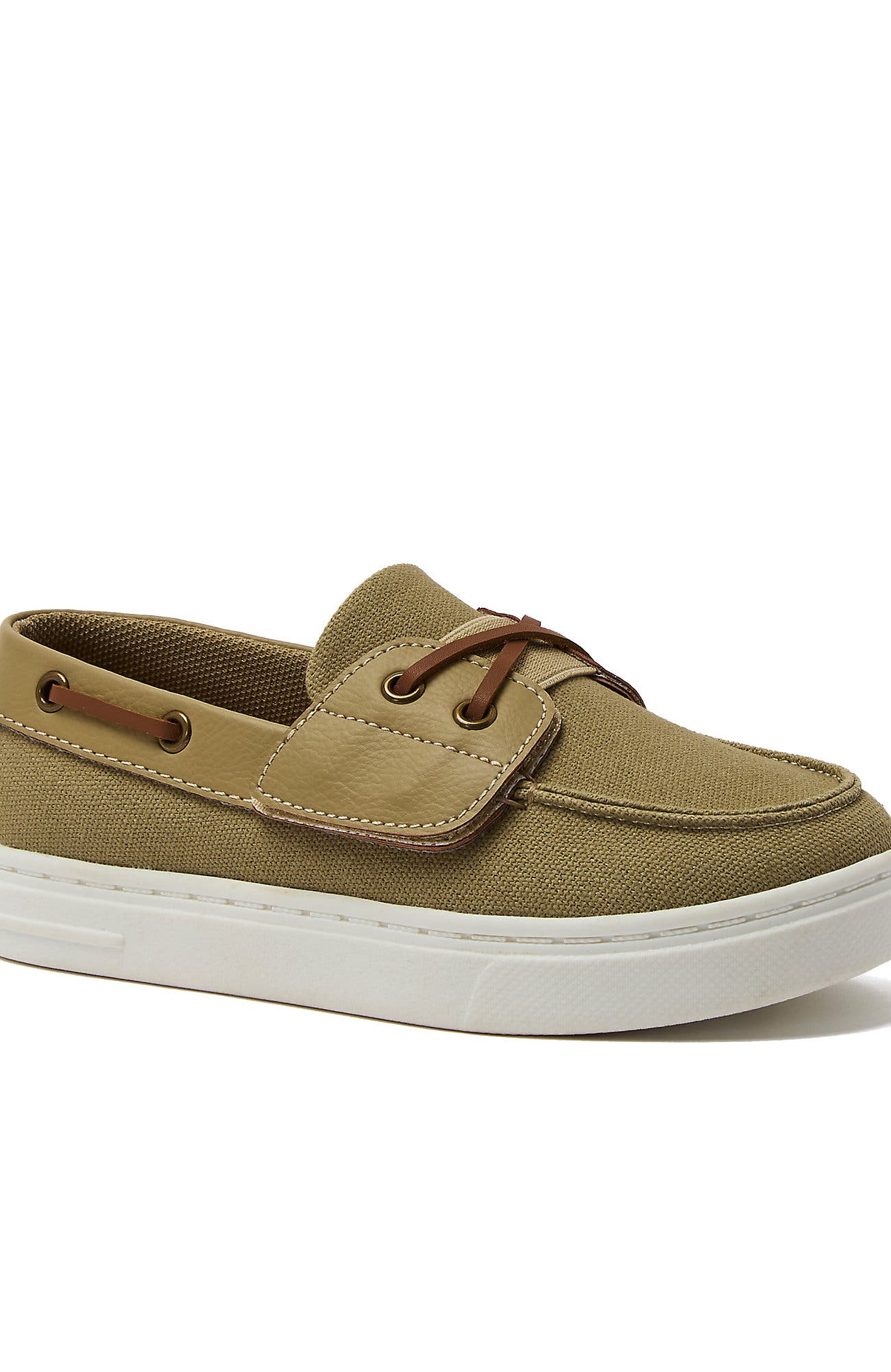Lands' End Kids Canvas Easy On Boat Shoes, Alternate, color, Desert Tan