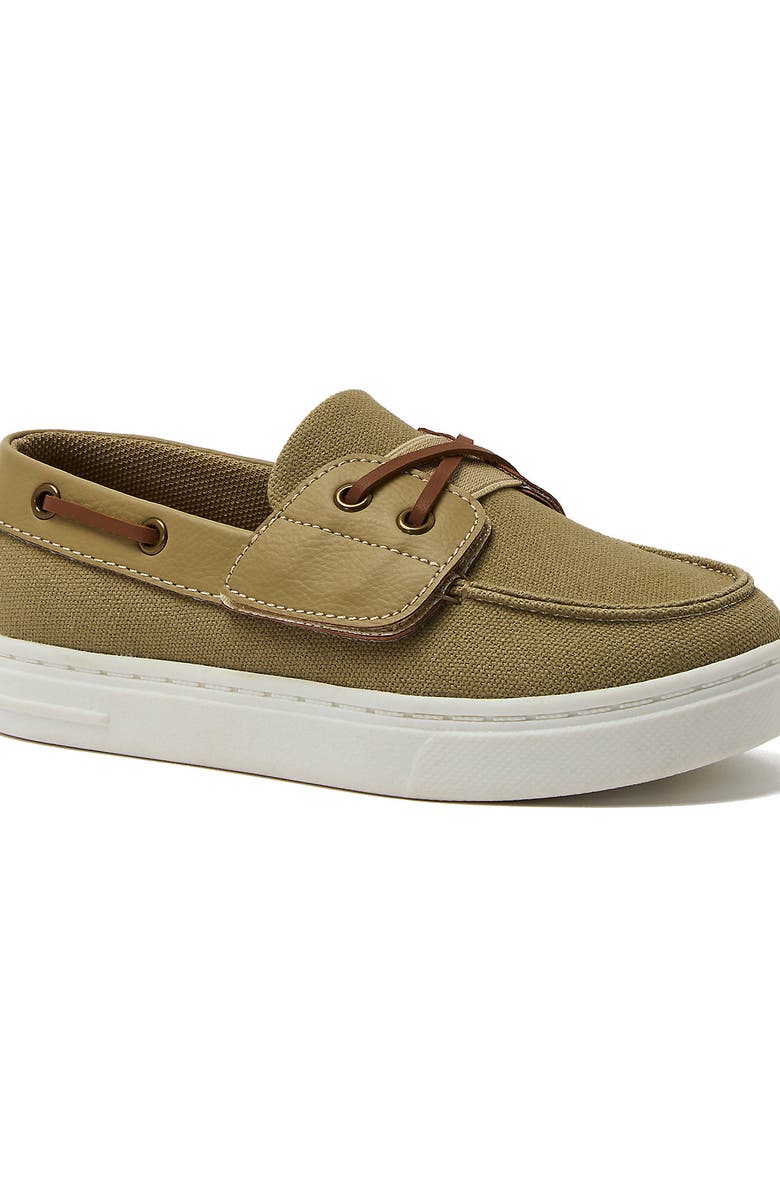 Lands' End Kids Canvas Easy On Boat Shoes, Alternate, color, Desert Tan