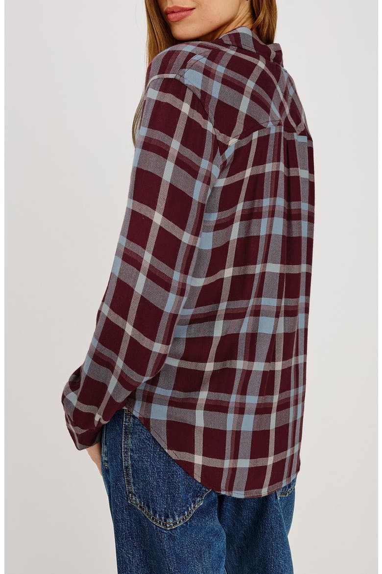 Hunter Plaid Long Sleeve Shirt, Alternate, color, PLUM CREAM