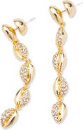 Classicharms Lucia Cascade Pavé Shell Drop Earrings