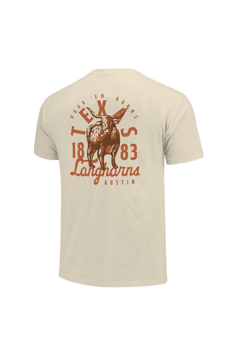 Men's Cream Texas Longhorns Comfort Colors Mascot Overlay T-Shirt, Alternate, color, Cream