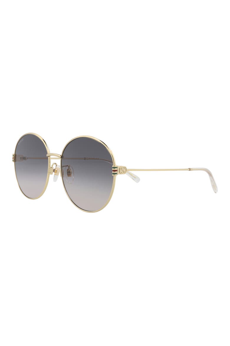 60mm Round Sunglasses, Alternate, color, GOLD GOLD GREY