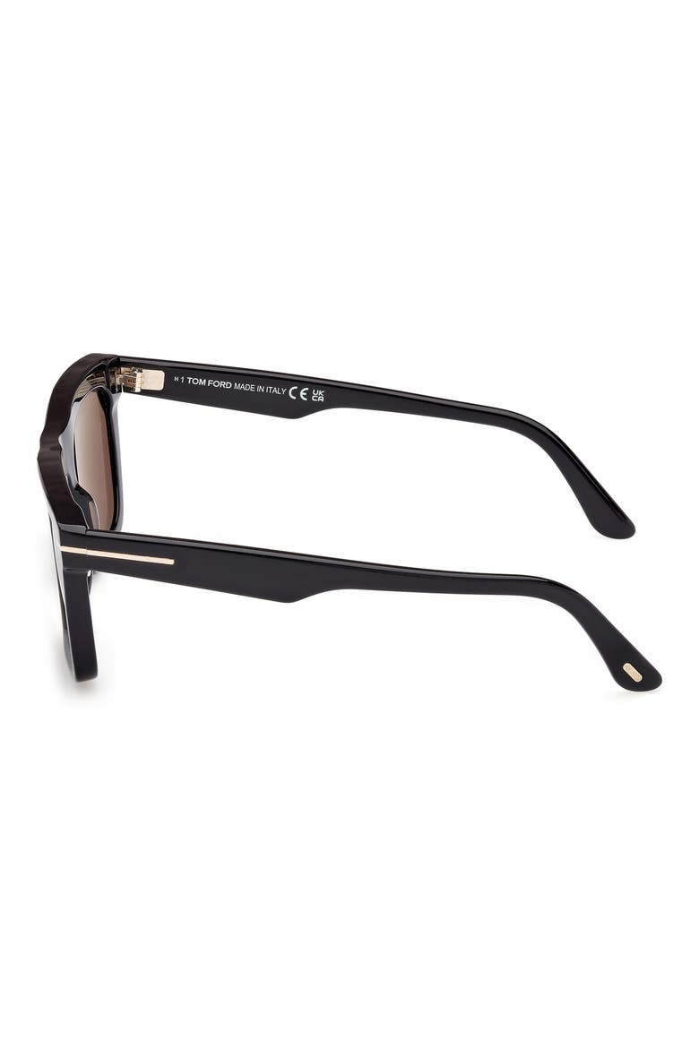 Lelio 53mm Square Sunglasses, Alternate, color, SHINY BLACK ECO / SMOKE LENSES