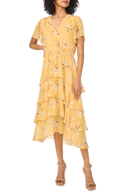 Floral Tiered Midi Dress