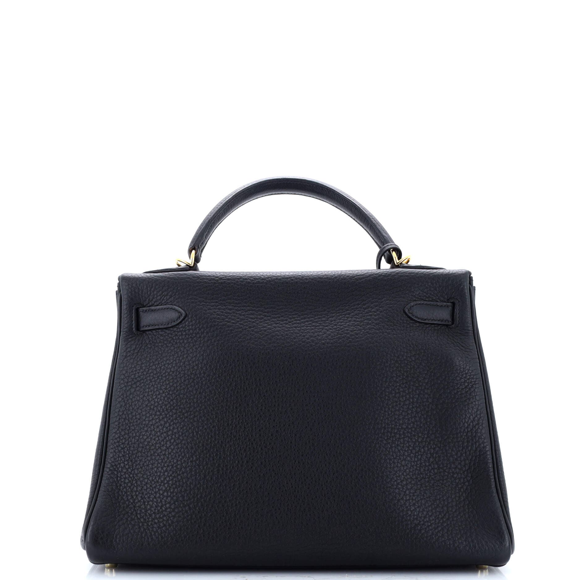 Pre-Owned Hermes Kelly Handbag Black Clemence with Gold Hardware 32, Alternate, color, 
