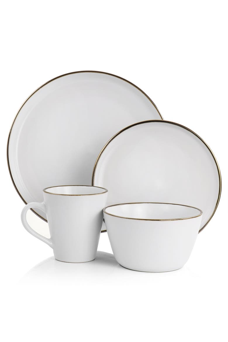 Arthur 16 Piece Stoneware Dinnerware Set, Alternate, color, White