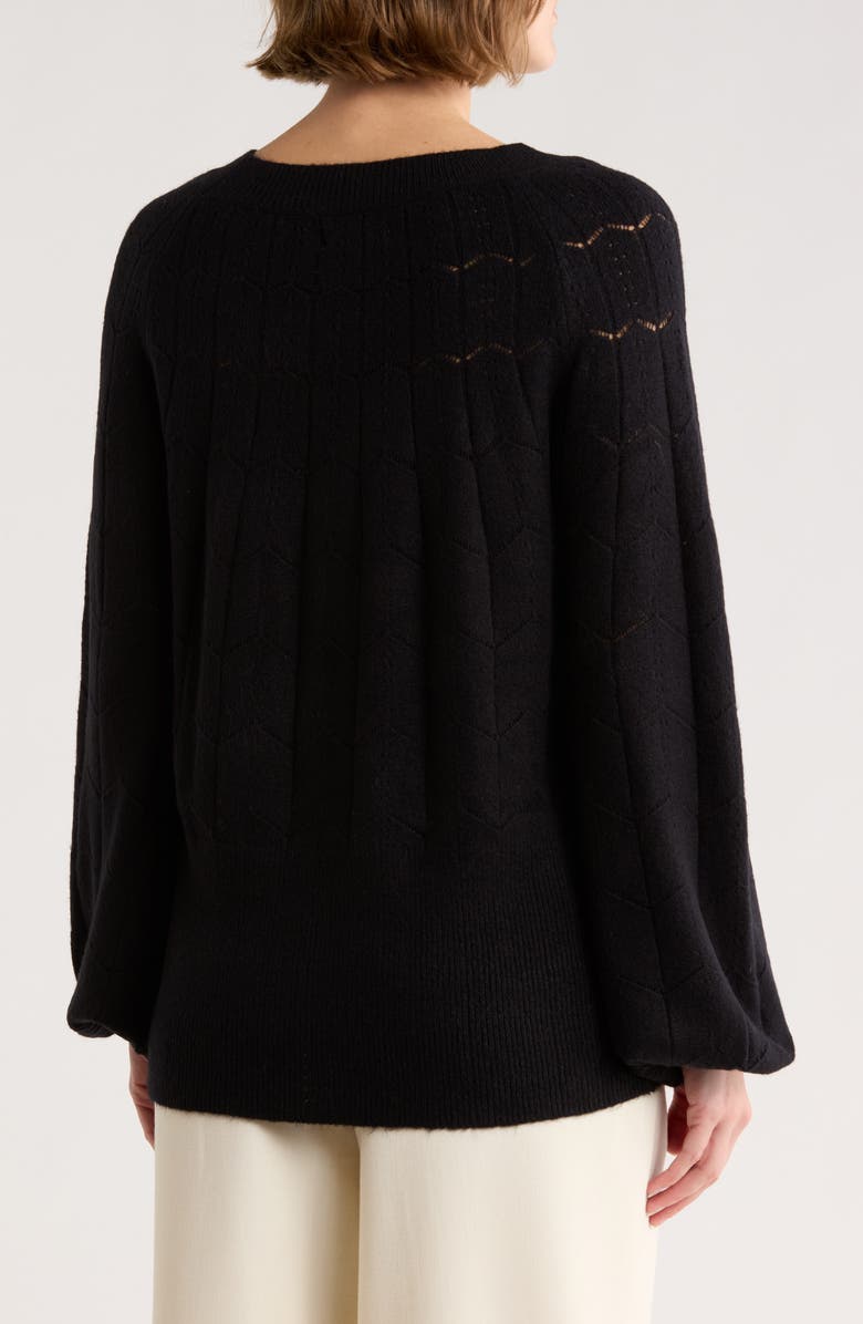 Love Token Knit Sweater, Alternate, color, Black