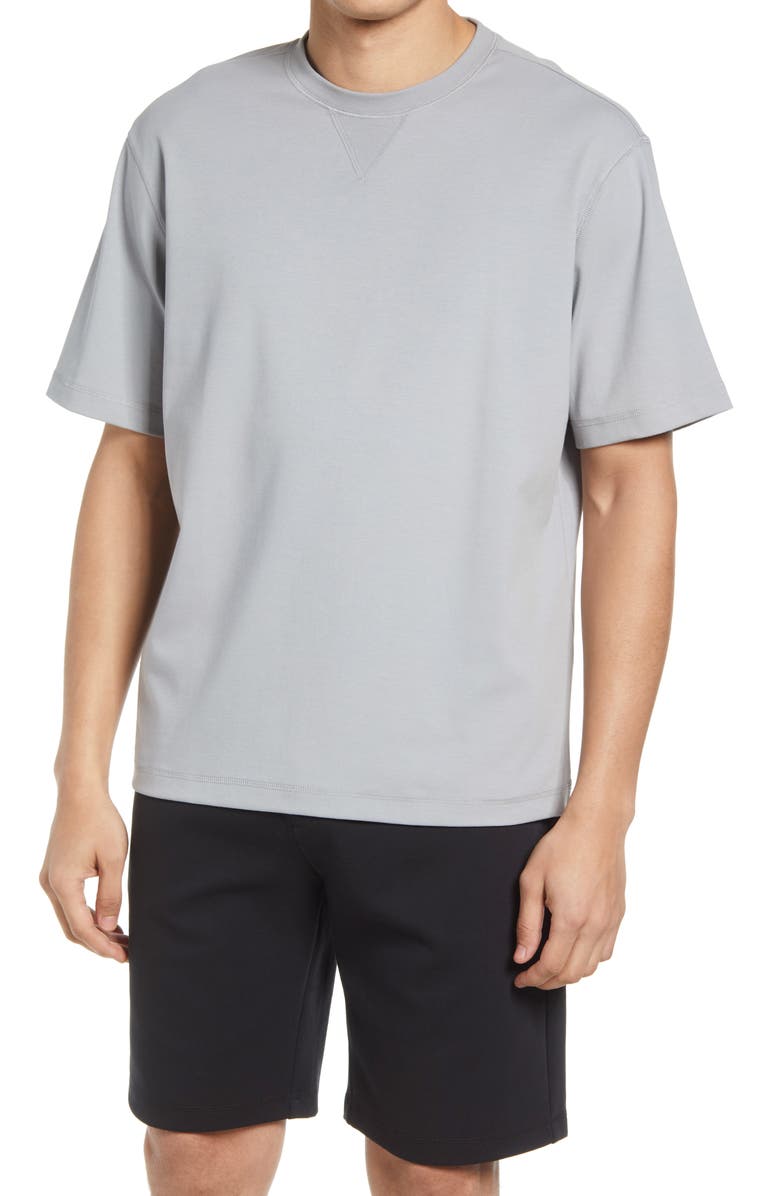 Bugatchi Short Sleeve Crewneck T-Shirt, Main, color, Platinum