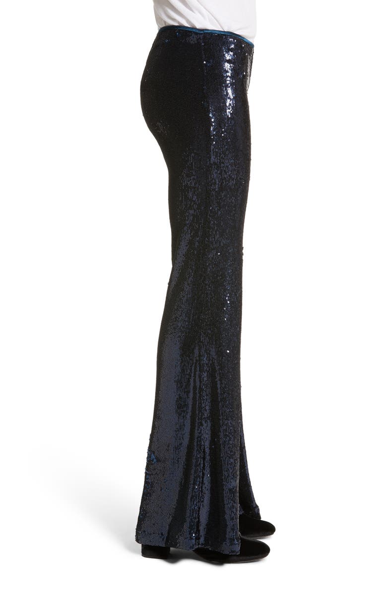 Free People The Minx Sequin Flare Pants, Alternate, color, 