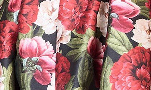 Sachin & Babi Brooke Pleated Floral-print Mikado Gown In Animal Print