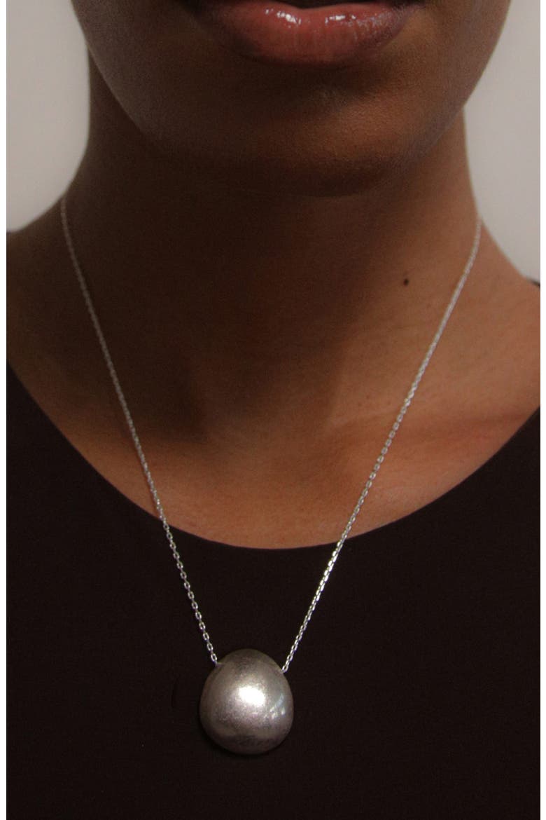 Luna Dome Necklace in Silver, Alternate, color, Silver
