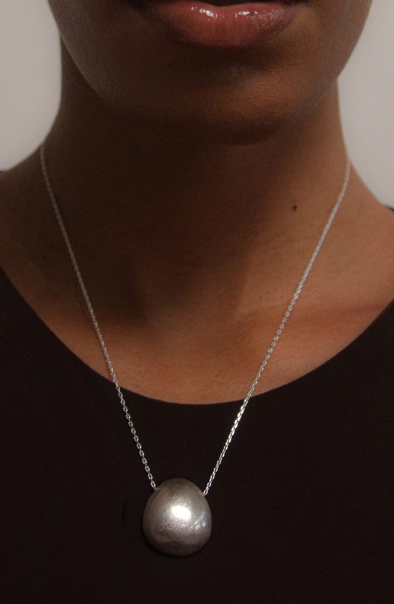 YOJ Luna Dome Necklace in Silver, Alternate, color, Silver