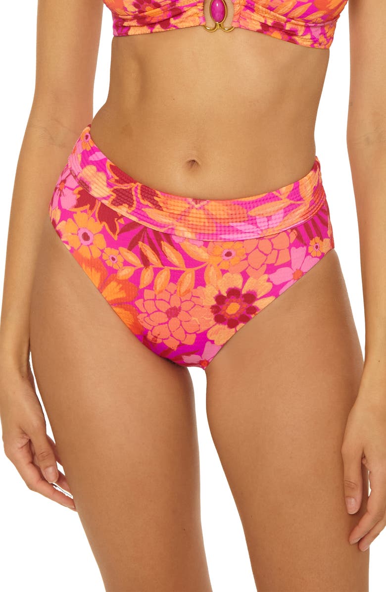 Becca Copacabana High Waist Bikini Bottoms, Alternate, color, Multi