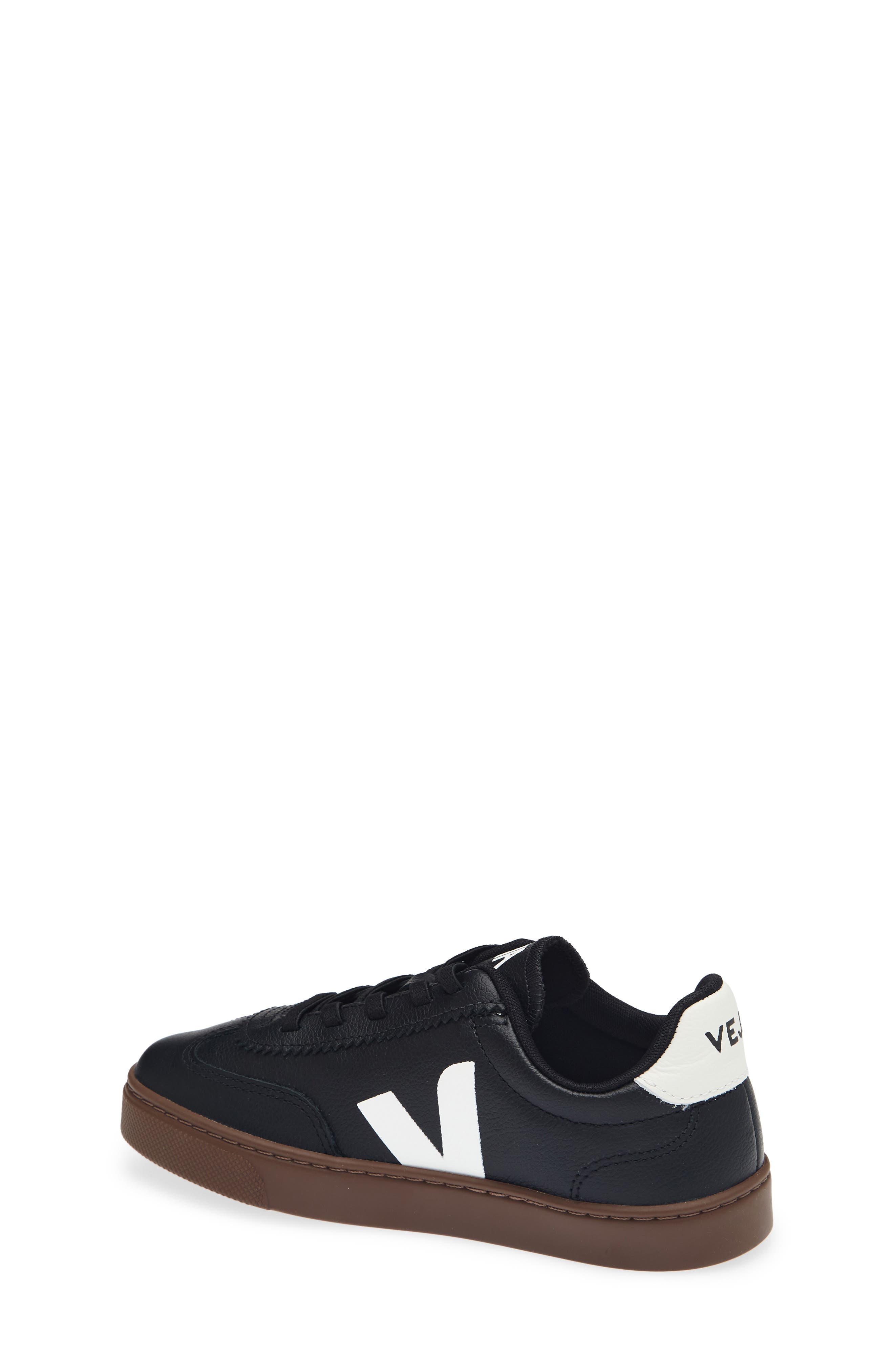Kids' Volley Elastic Lace Sneaker, Alternate, color, BLACK WHITE BARK