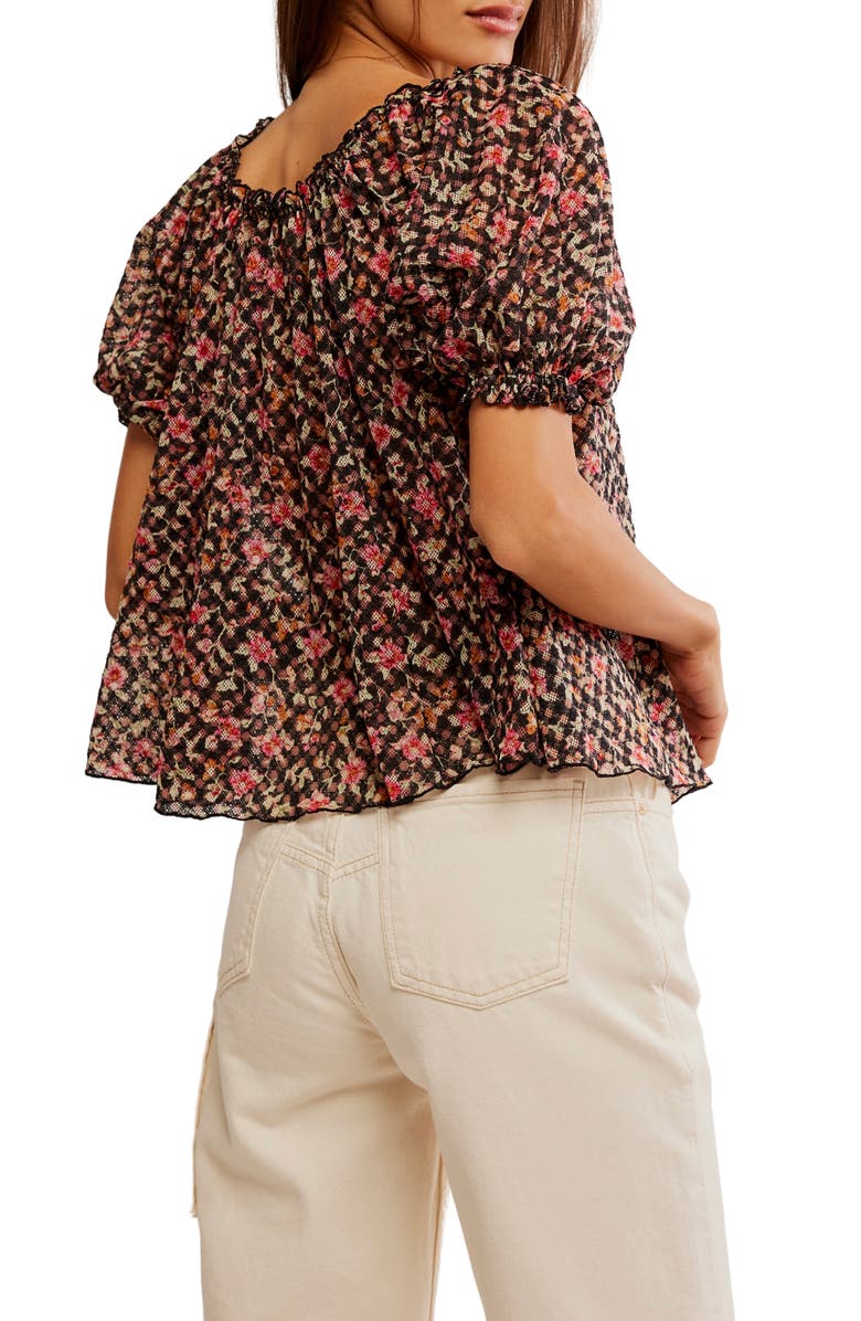 Free People Astra Floral Print Top, Alternate, color, Black Combo