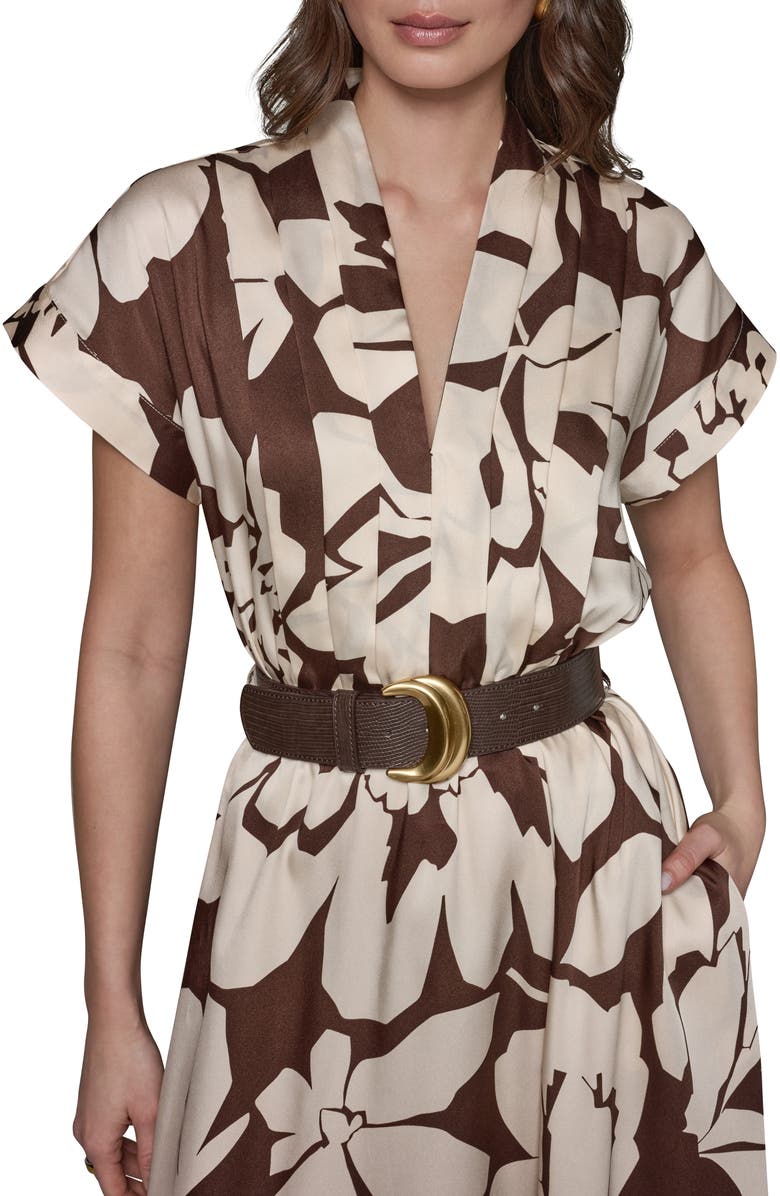Donna Karan New York Belted Midi Dress, Alternate, color, Canyon