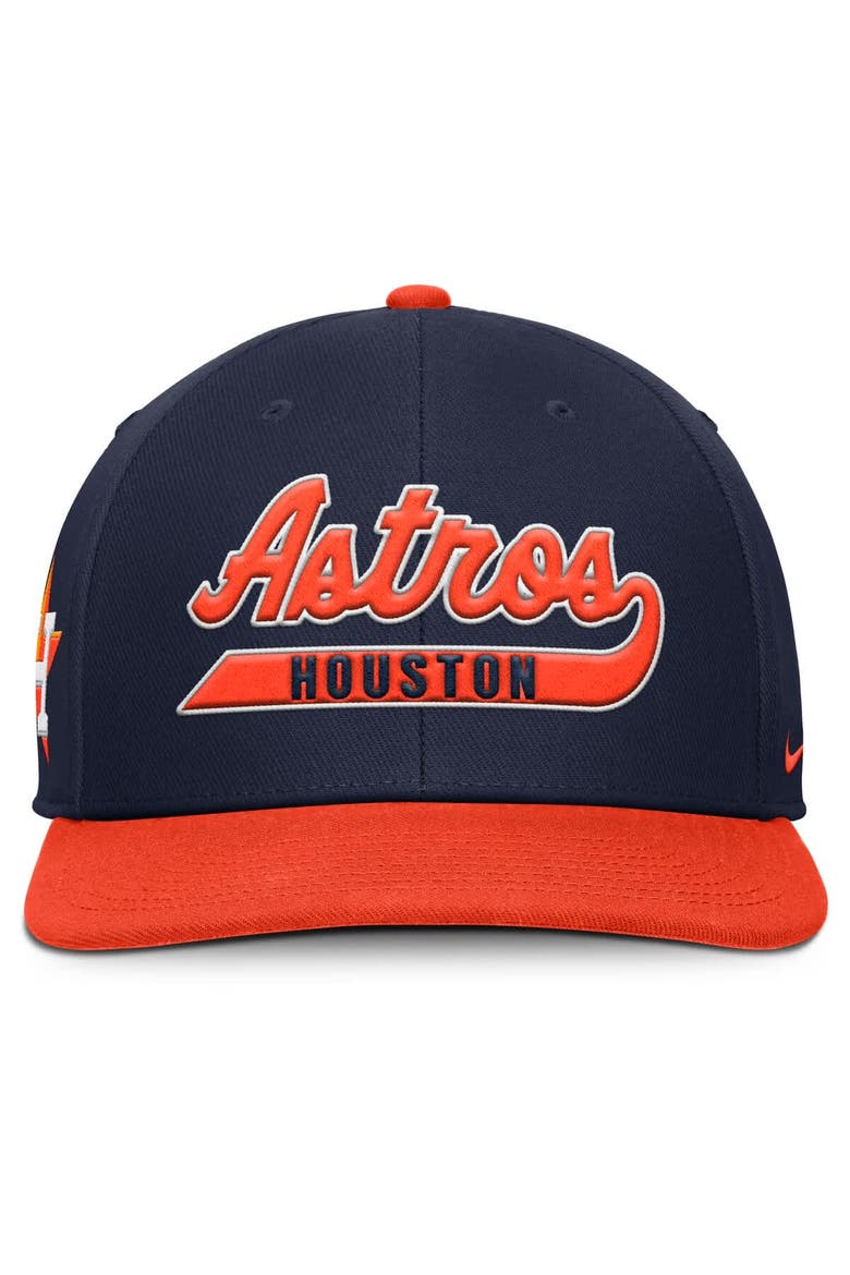 Men's Nike Navy/Orange Houston Astros Pro Performance Snapback Hat, Alternate, color, Navy