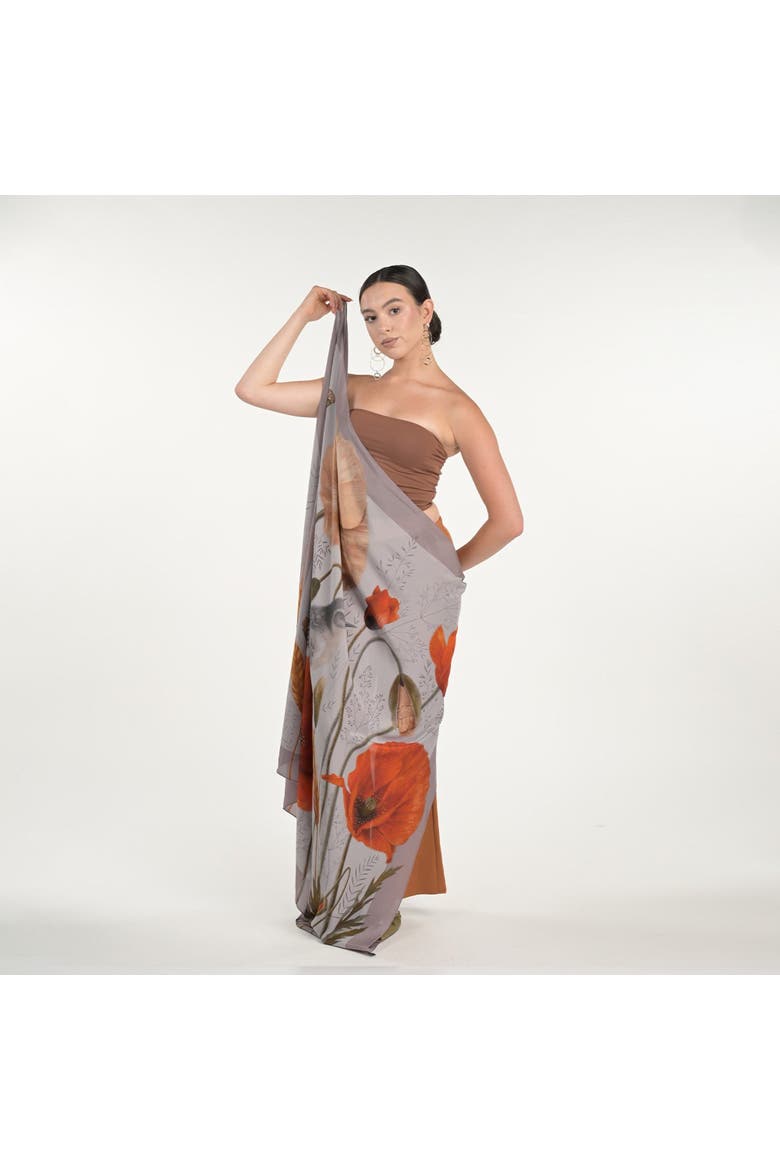 Poppy Scarf, Alternate, color, Grey