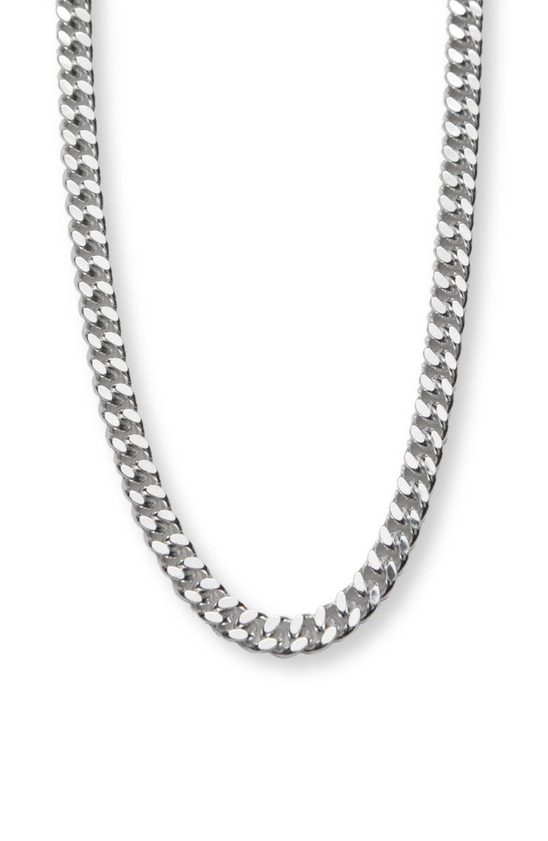 Argento Vivo Sterling Silver Men's Curb Chain Necklace, Main, color, Silver