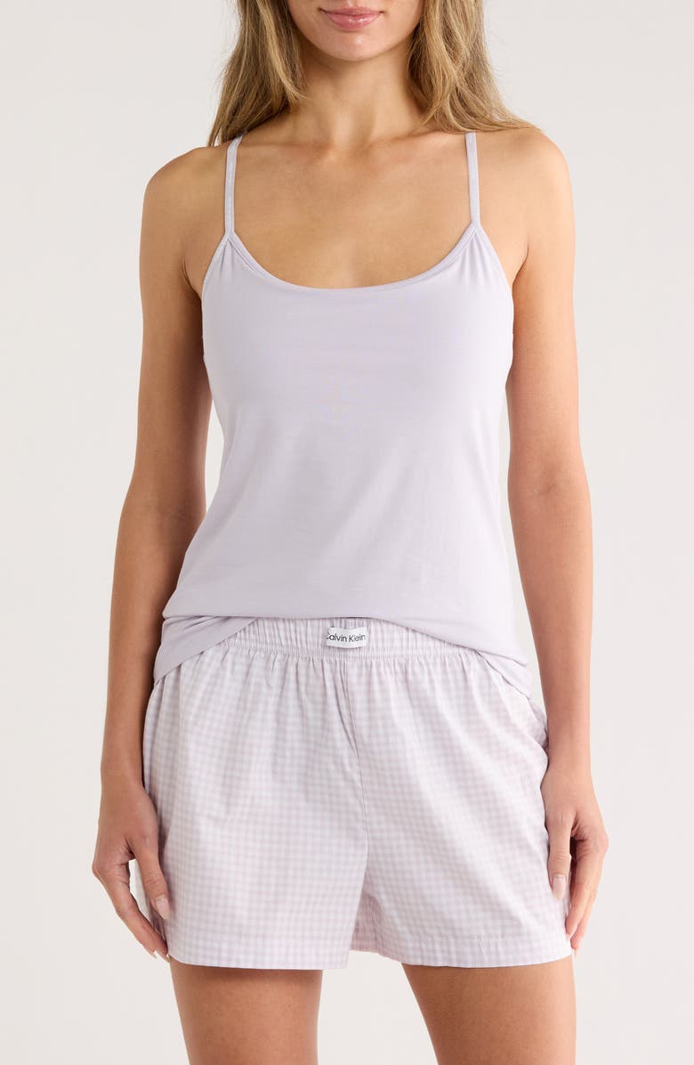 Calvin Klein Camisole Short Pajamas, Main, color, Modern Gingham Lavender