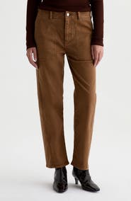 AG Analeigh High Waist Ankle Straight Leg Twill Pants