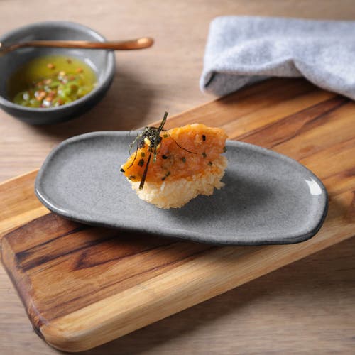 Porto Brasil Shallow Organic Oval Platter Mini Set Of 4 In Gray