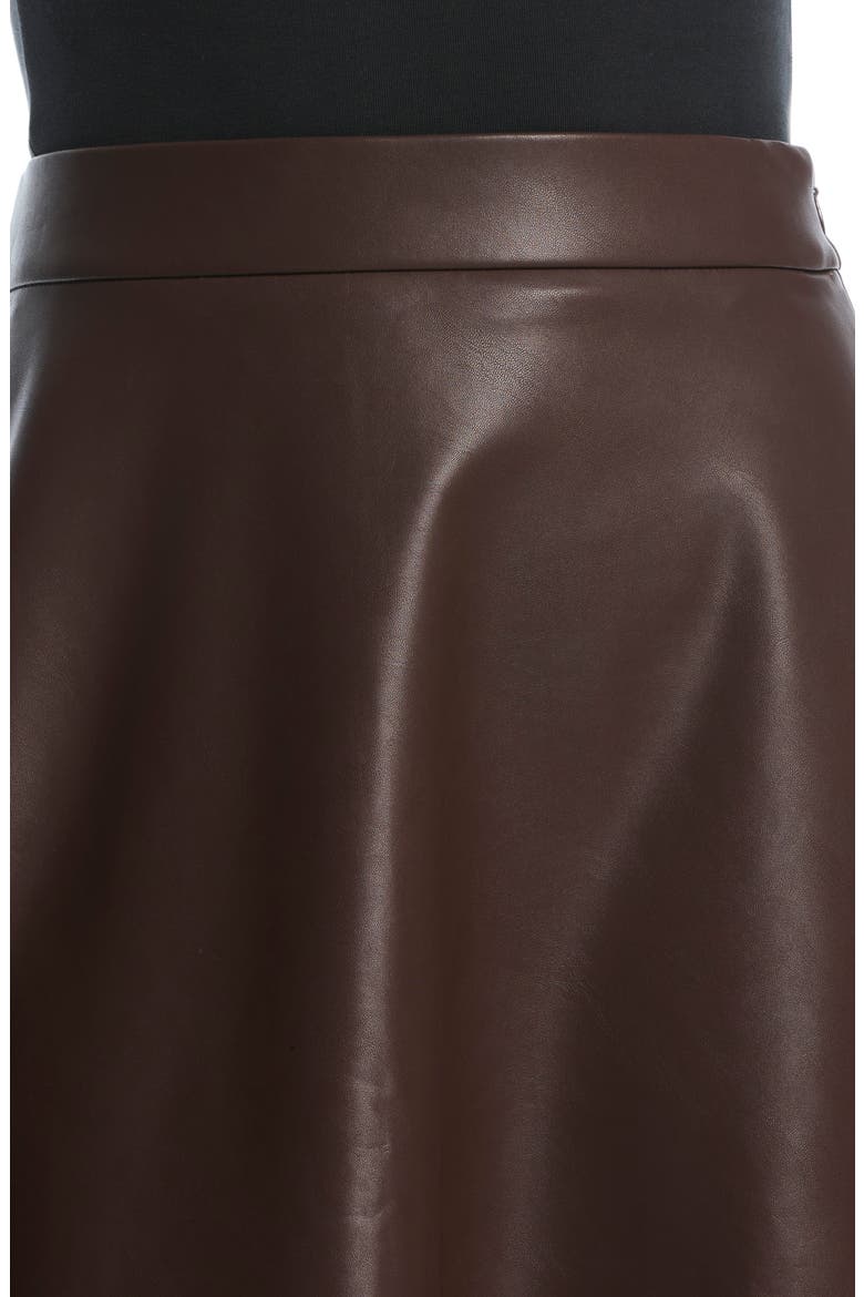 Faux Leather Midi Skirt, Alternate, color, CHICORY COFFER